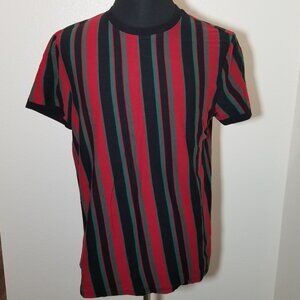 Vintage Original Gravity Mens Large T-shirt Multicolor Stripes‎ Retro Skater Y2K